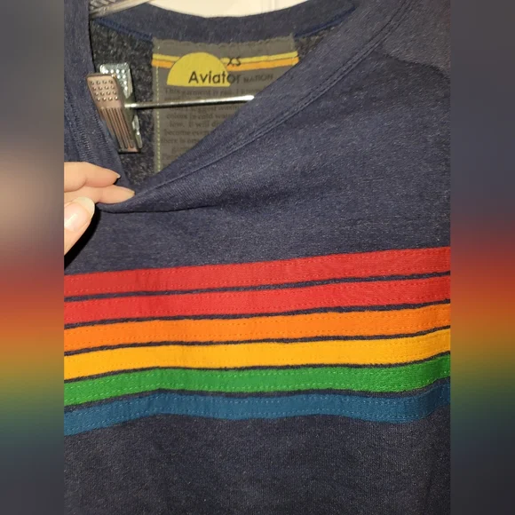 Aviator Nation 6 Stripe Sweatshirt XS - Picture 4 of 8
